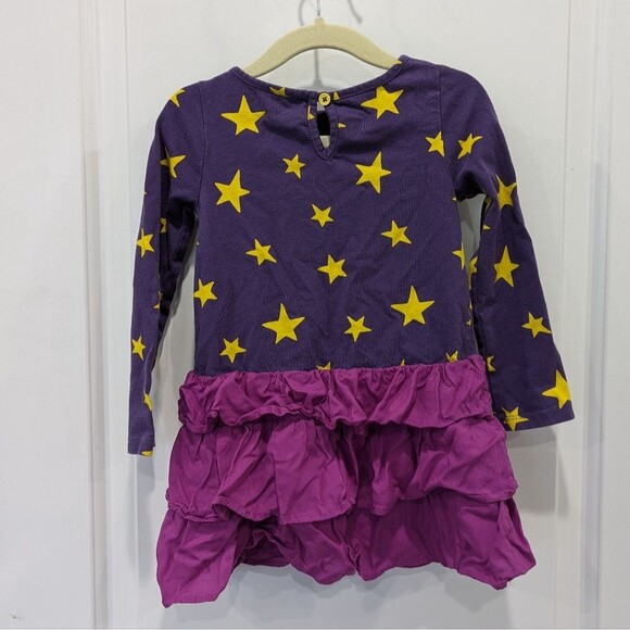Mini Boden purple yellow ruffle star dress tunic size 18-24mo - Picture 3 of 4